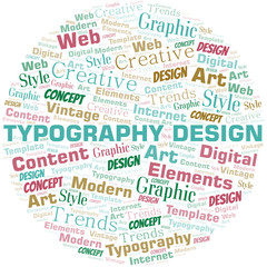 Fototapeta premium Typography Design word cloud. Wordcloud made with text only.
