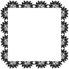 Vector illustration black white flower frame for design modern poster