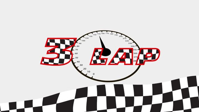 Third round lap.High speed racing car driving and drifting around racing track. Close-up on the front wheel.