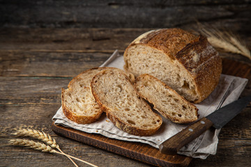 slices of freshly baked homemade sour dough bread