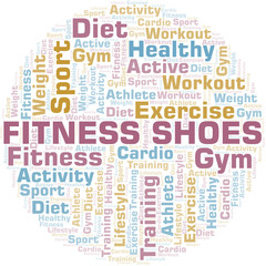 Fitness Shoes word cloud. Wordcloud made with text only.