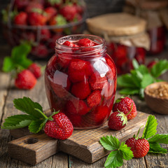 homemade strawberry jam in jar