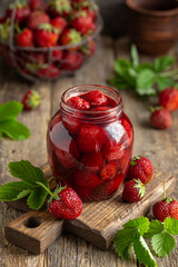 homemade strawberry jam in jar