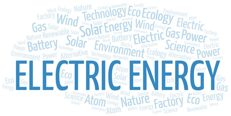 Electric Energy word cloud. Wordcloud made with text only.