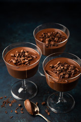 Dark chocolate Panna Cotta dessert
