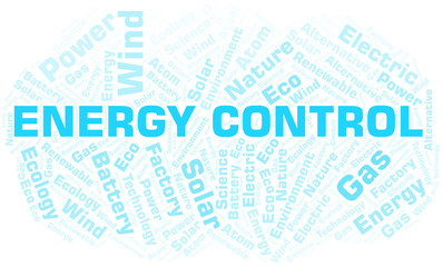 Fototapeta premium Energy Control word cloud. Wordcloud made with text only.