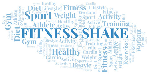 Obraz premium Fitness Shake word cloud. Wordcloud made with text only.
