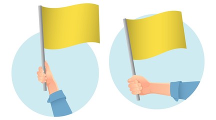 yellow flag in hand icon