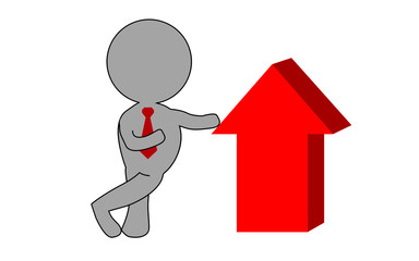 Business success concept with red arrow