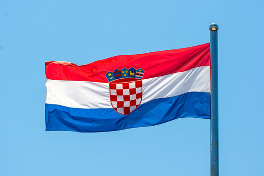 Croatian Flag flying in the sky, Croatia