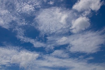 Clouds and sky blue background