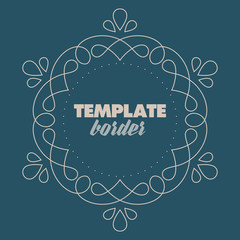 Vector circle vintage line layout design template.