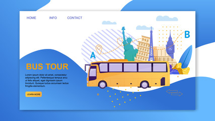 Fototapeta premium Bus Vehicle with Place Interest or Attractions.