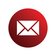 Closed envelope spherical red icon for business