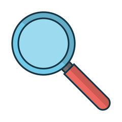 magnifier glass on white background