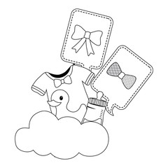 Baby shower icon set design