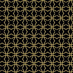 Seamless vector black and golden ornament in arabian style. Geometric abstract background. Pattern for wallpapers and backgrounds