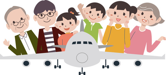 旅行　乗り物　家族