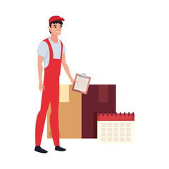 man fast delivery related icon vector ilustrate