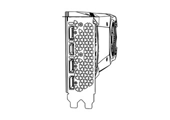 video card sketch vector
