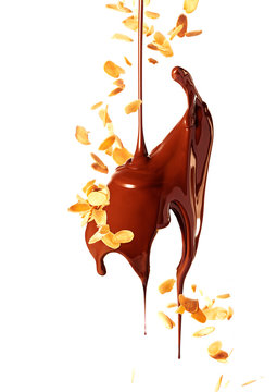 poire chocolat amandes avec chocolat qui coules