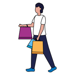 man character shopping bags