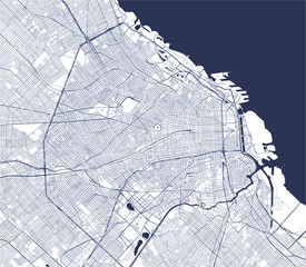 vector map of the city of Autonomous City of Buenos Aires, Argentina, South America