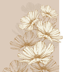 Background with blooming flowers. Vector illustration - 274233112