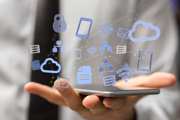 Cloud computing concept - connect to cloud