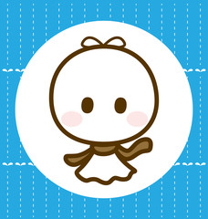 Obraz premium A cute character on rainy day, Vector illustration
