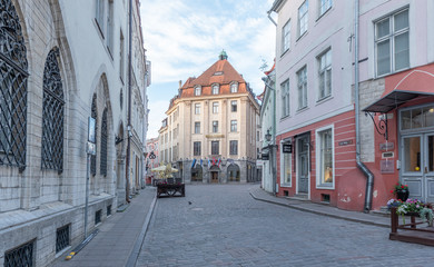 street in old town Tallinn Estonia