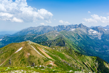 Obraz premium Trails in the mountains. Spring landscape in the Tatras.