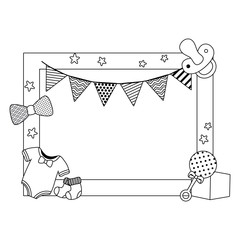 Baby shower icon set design
