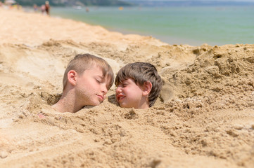 Kids Enjoying Beach Vacation