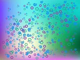 Abstract emerald mauve wallpaper with confetti