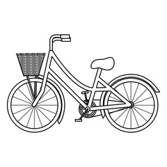 Fototapeta na wymiar retro bicycle with basket icon
