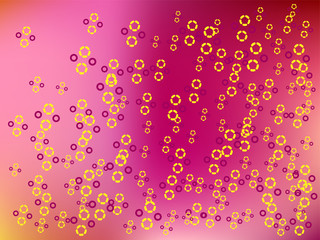 Abstract rose magenta wallpaper with round confetti elements