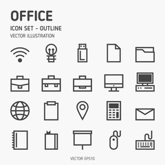 Office icon set. Business and office icons. Pixel perfect icon set.