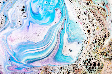 An abstract bath bomb dissolve in water