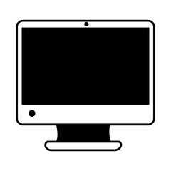 computer monitor on white background