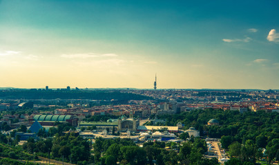 Fototapeta premium aerial view of Vystaviste in Prague