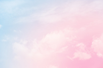 Sun and cloud background with a pastel colored