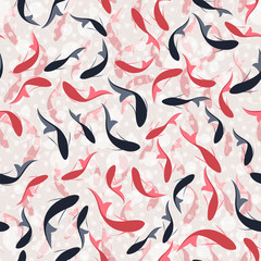 pattern. seamless. red fish. Chinese painting