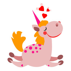 cute funny and happy in love unicorn