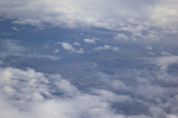 Beautiful view of clouds from above photograph for text