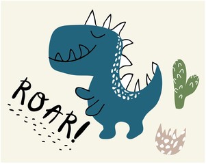 cute dinosaur print . childish vector illustration for kids t shirt, clothes
