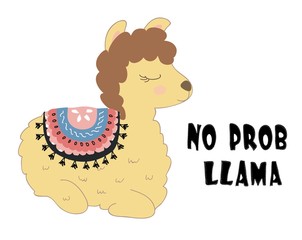 cute llama print. childish vector illustration for kids t shirt,clothes