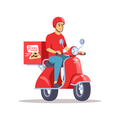 Pizza delivery flat vector illustration