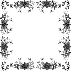 Vector illustration pattern art flower frame for ornate card