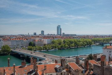 vue sur la part dieu le rhône lyon